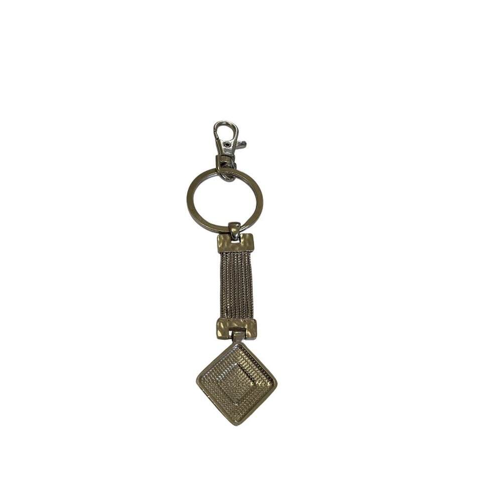 Initial R Vintage Two-Tone Rhinestone Keychain Purse Charm - Picture 3 of 4